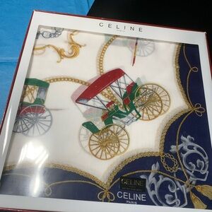 Celine Cotton Scarf with Carriage Motif